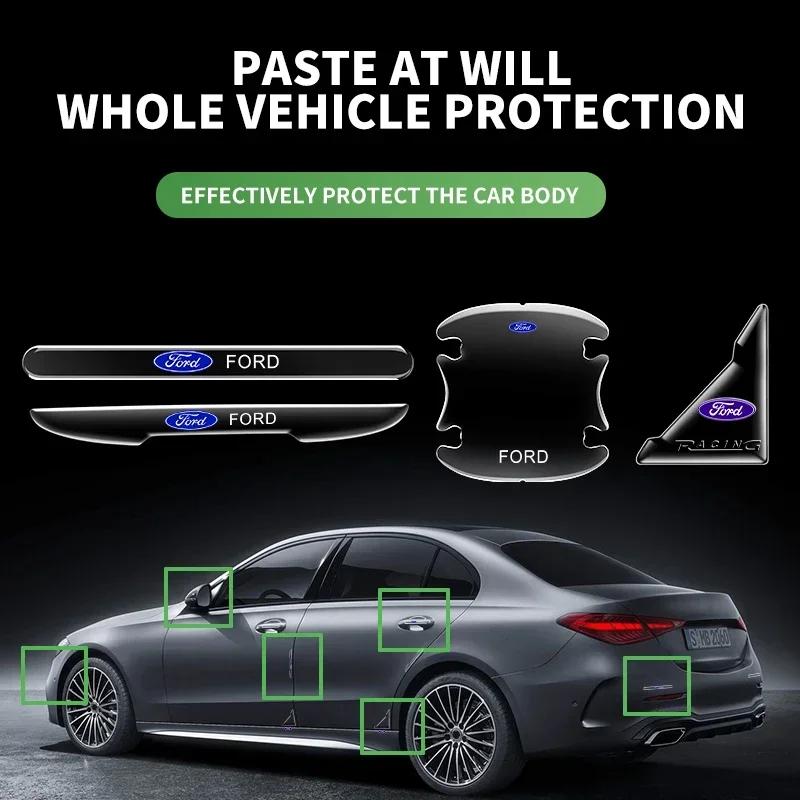 Samolepka na auto Ford 4ks Ochranná fólie na hranu dveří auta, kliku dveří, roh dveří Samolepka pro Ford Mustang Kuga Fiesta Mondeo Edge Ecos