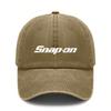 Unisex Snap-On Print Baseball Cap | Adjustable Vintage Washed Grey Soft Fabric Dad Hat For Outdoor Casual Sports