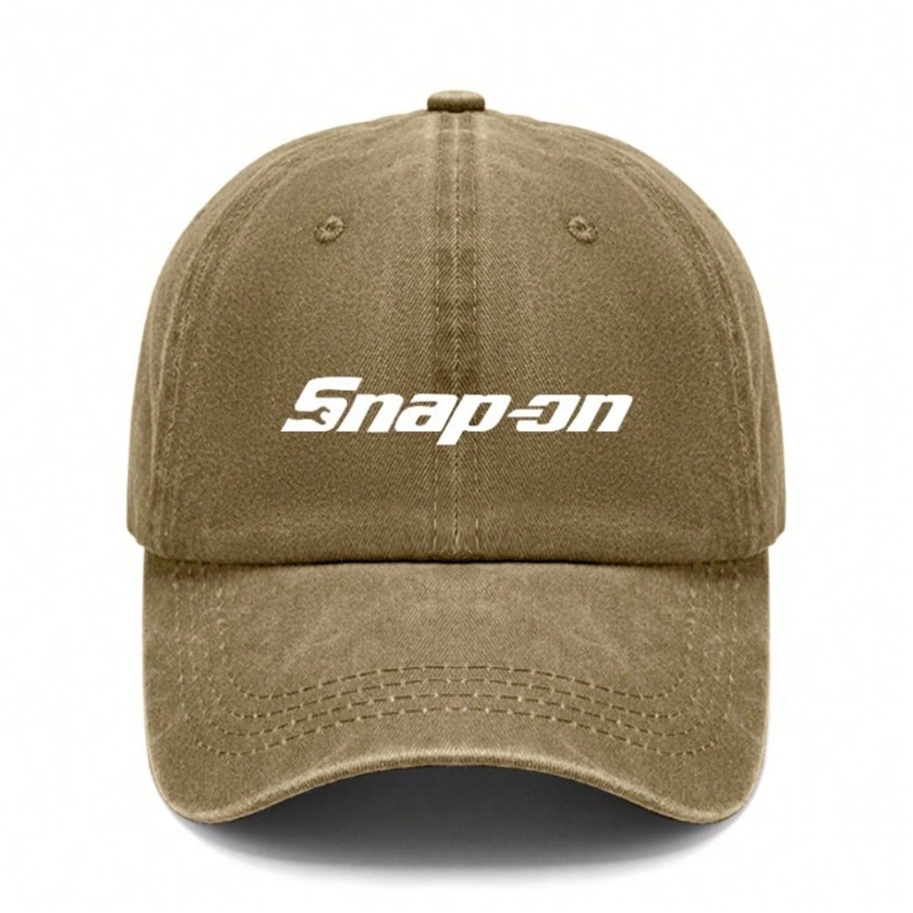 Unisex Snap-On Print Baseball Cap | Adjustable Vintage Washed Grey Soft Fabric Dad Hat For Outdoor Casual Sports