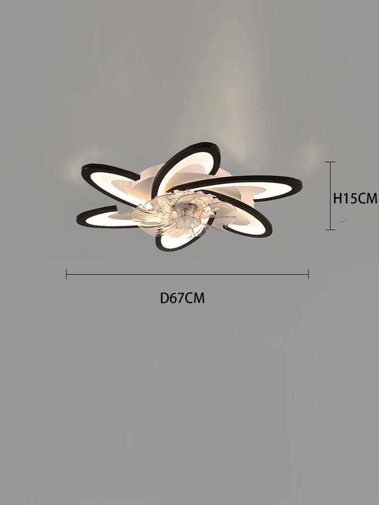 Led Low Noise Ceiling Fan Chandelier Living Dining Table Room Bedroom Kitchen Lights Black White Home Decoration Lamps Fixtures