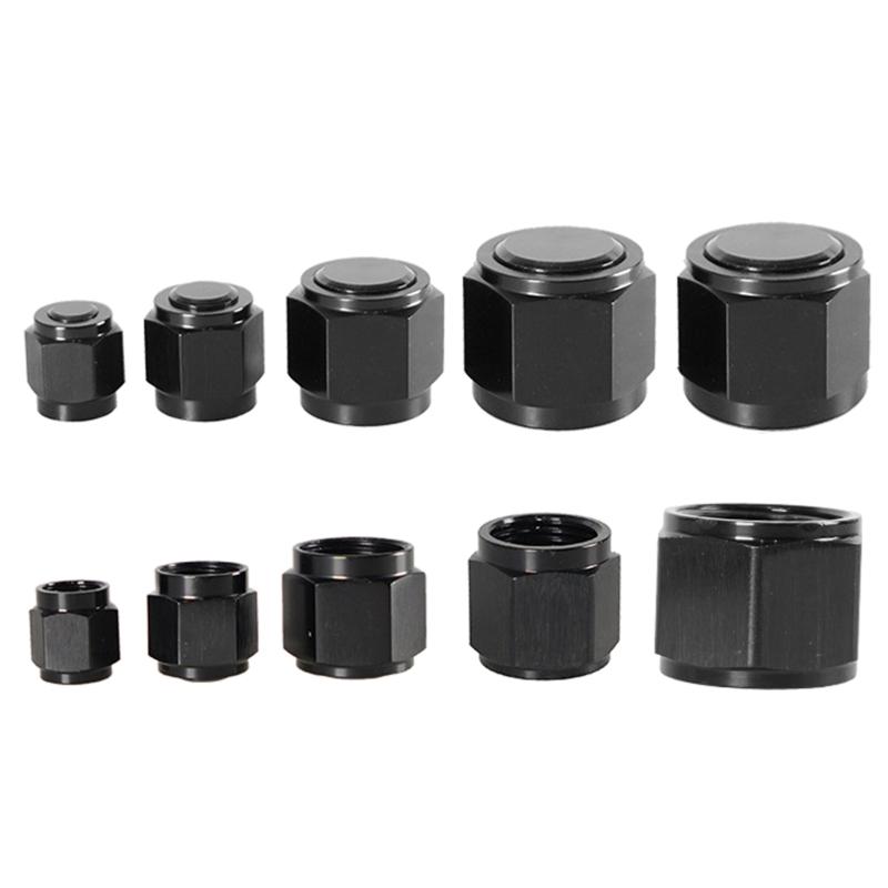 Flare Cap AN4/AN6/AN8/AN10/AN12 Aluminum Fitting Tube Pipe Plug Nut Block Off Fuel Hose Line Adapter Pack of 5