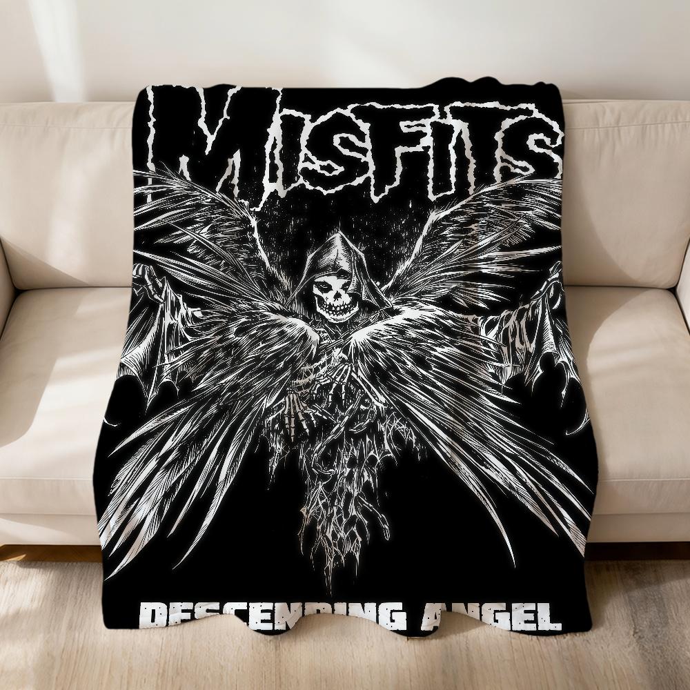 cool garbage Punk Music BAND M-Misfitstry m-Misfits Flannel soft warm plush blanket sofa living room hogar bed home Car portable