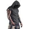 T-shirt Estiva da Uomo Senza Maniche con Cappuccio Tinta Unita Canottiera Sportiva Casual da Esterno Fitness Gilet Tasca Magliette Maschili