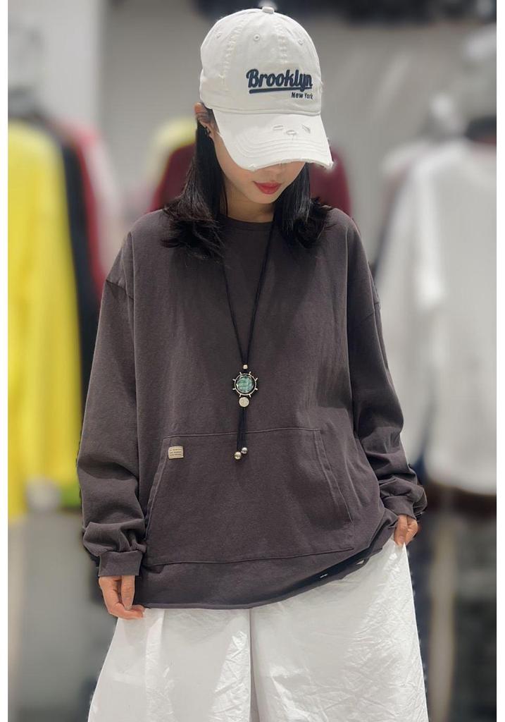 Women's Ripped Design Brushed Washable Sweatshirt with Pockets (Winter 2025)