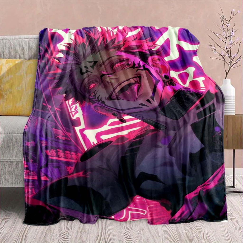 Jujutsu Kaisen Soft Flannel Blanket Warm Cozy Throw Plush Sofa Bed Lightweight Fabric -QJY