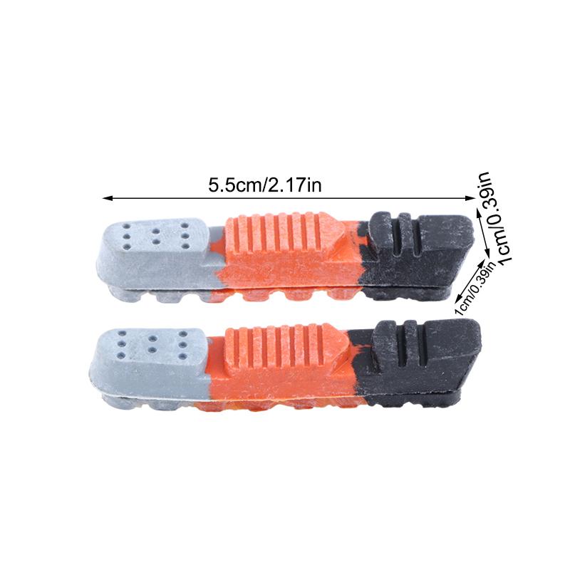 1Pair Bike Brake Pads Rim Drawer-Type 3-Color Brake Pad Rubber Replacement Road Bike Braking C-Brake With Mud Trough Silent