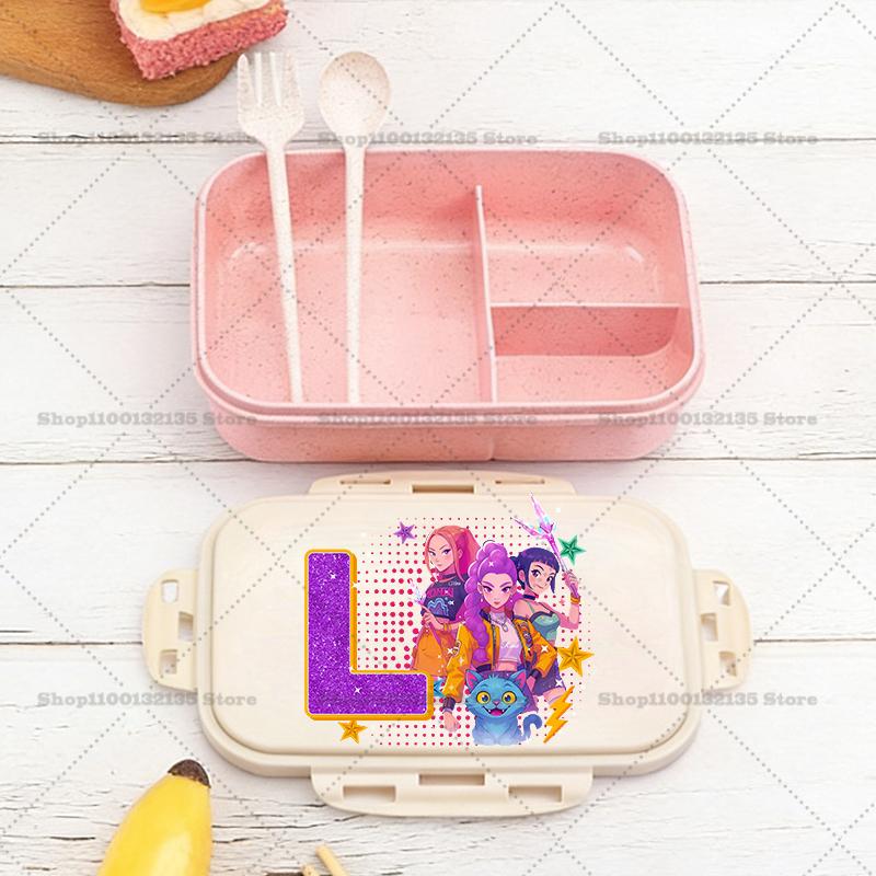 Kpop Loveci Démonů Chlapec Dívka Krabička na oběd Anime Přenosné Bento Boxy Student Hermetická Nádoba na potraviny Jednovrstvá Kapacita Dětský Dárek