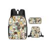 Cane Bassotto Carino Stampa Gatto Set 3 Pezzi Zaino con Borse a Tracolla, Astucci per Ragazzo/Ragazza Miglior Regalo Cartone Animato Studente Borse Scolastiche