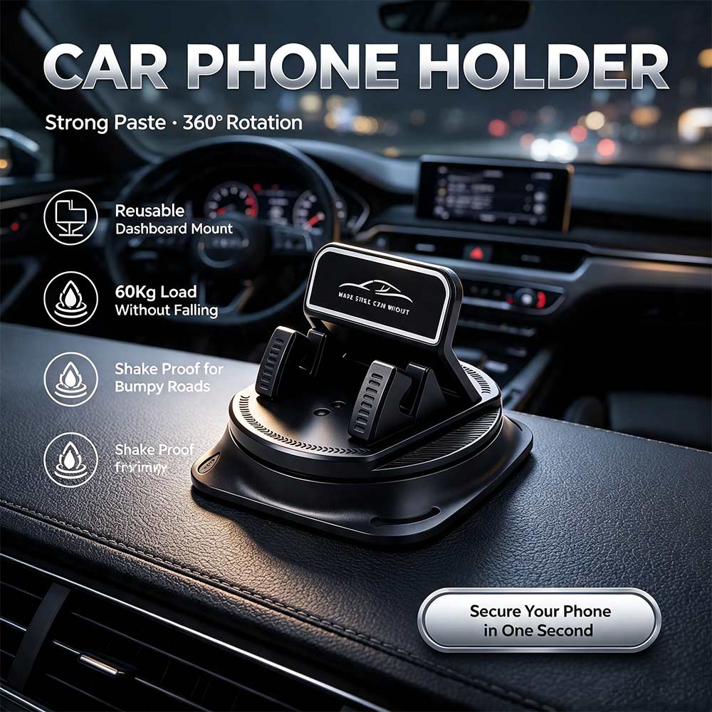 Non-Slip Car Phone Holder 360 Degree Rotatable Mobile Phone Holder  Dashboard Use