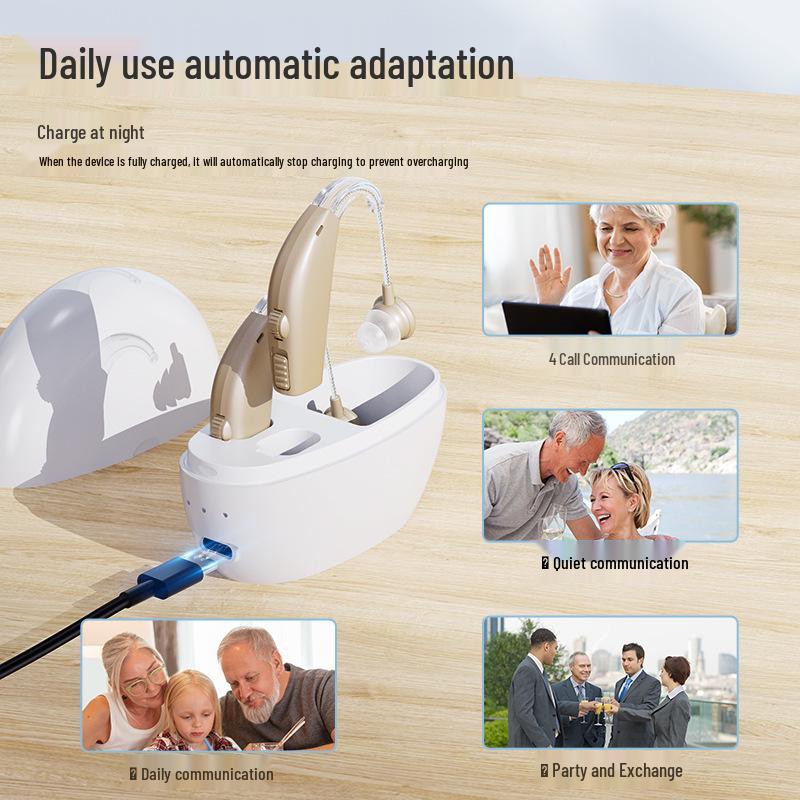 Rechargeable Hearing Aids for the Elderly - Sound Amplifier and Accessories