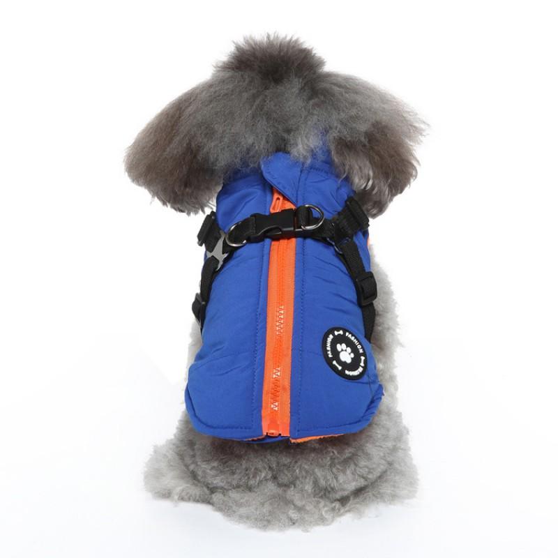 Pet Dog Winter Warm Coat Zip-Up 2-Leg Cotton Clothes Small Medium Dogs