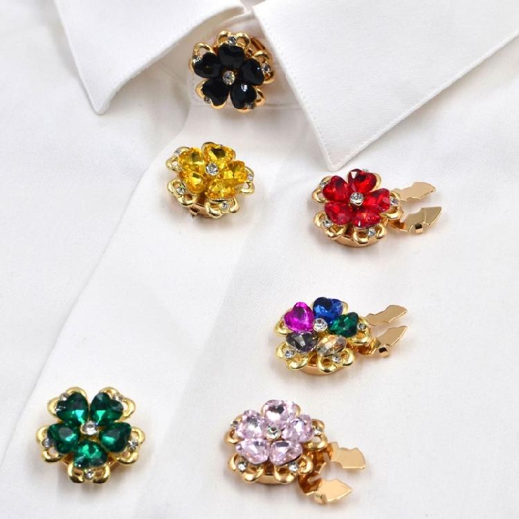 Flower Shaped Button Covers Detachable Clip On for Women Shirt Accessories