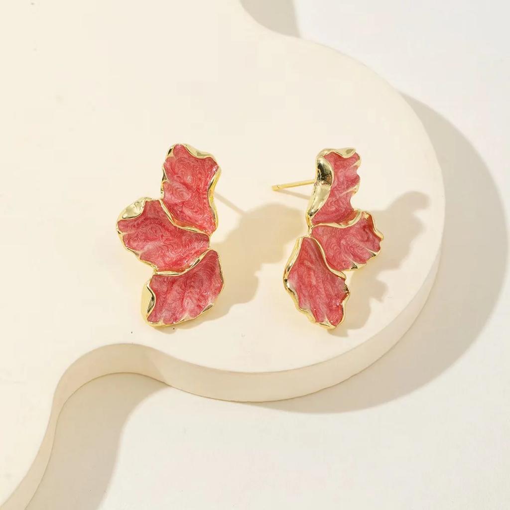Women's Exaggerated Gold Matte Texture Metal Flower Earrings Fashion Statement Jewelry for Party Prom Daily Wear & Gift