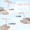 30pcs Plastic Bamboo Dragonfly Shape Hand Push Flying Propeller Outdoor Sports Game Kids Toy Gift Rotating Flying Arrow Games