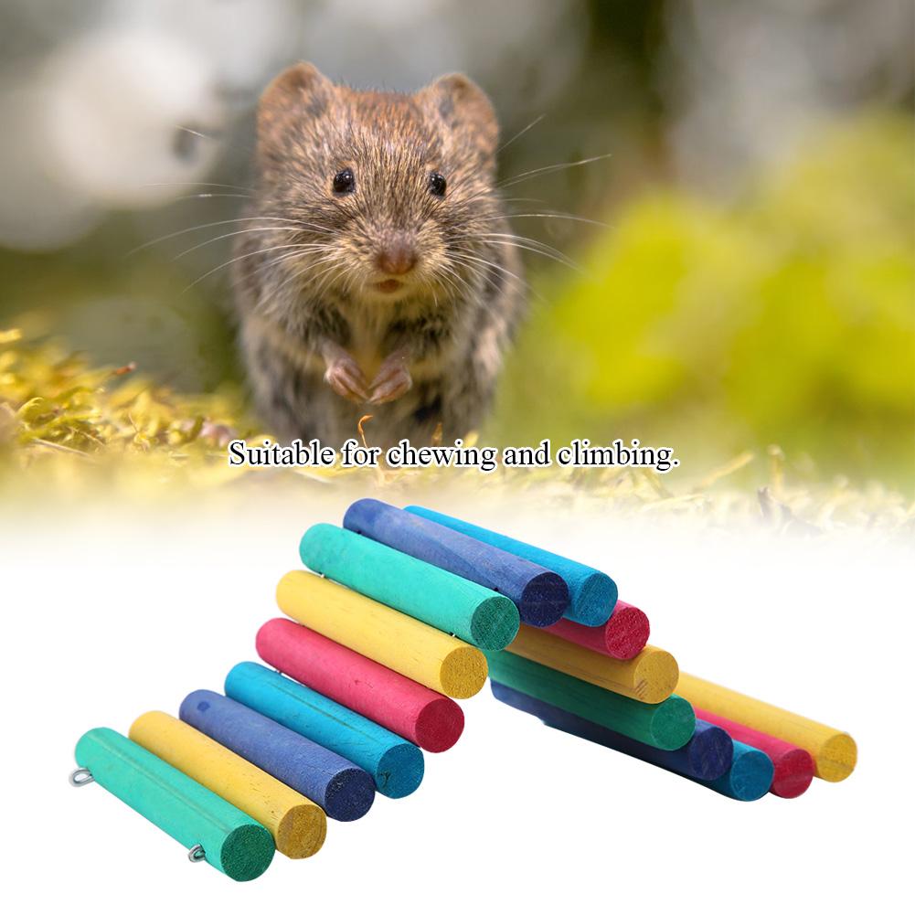 Wooden Ladder Bridge Hamster Mouse Rat Rodents Toy Small Animal Chew Toy