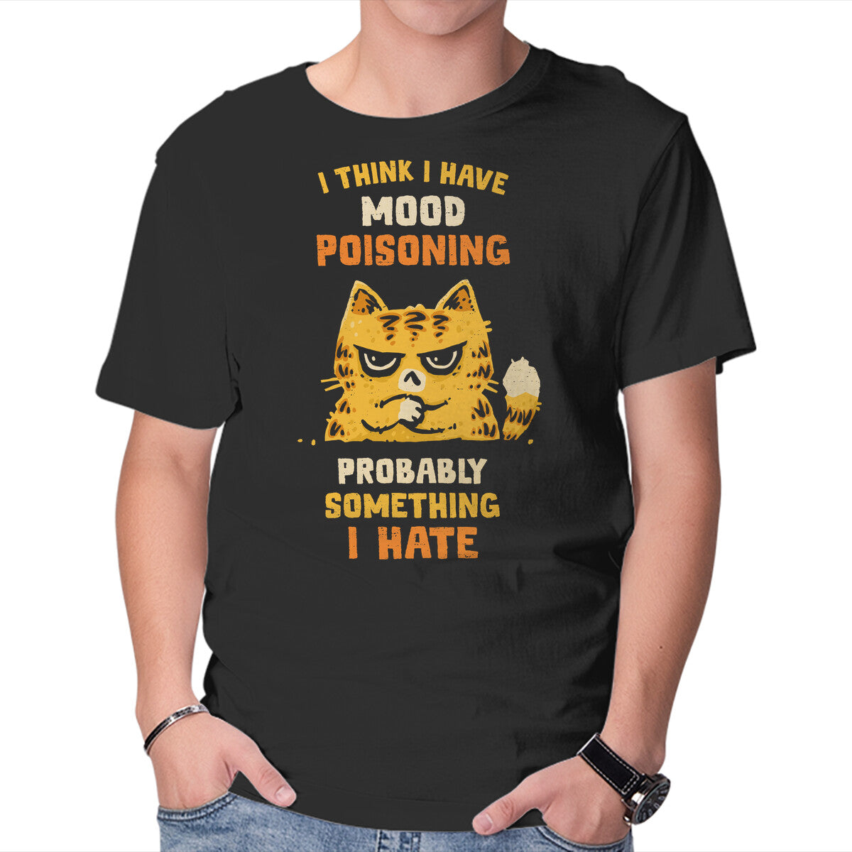 Unisex Crew Neck T-Shirt A Bad Case Of Mood Poisoning Graphic Short Sleeve Casual Tee XXL