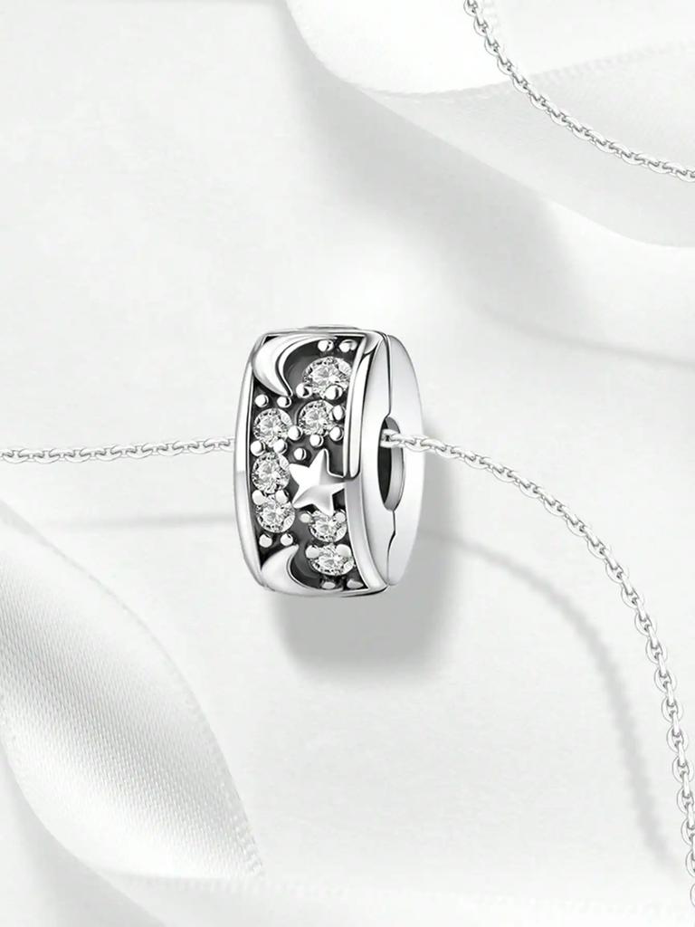 Copper Colors Stars And Moon Bead Clips And Spacers Charm Pendant For Original Bracelet For Women Diy Jewelry Love Gift