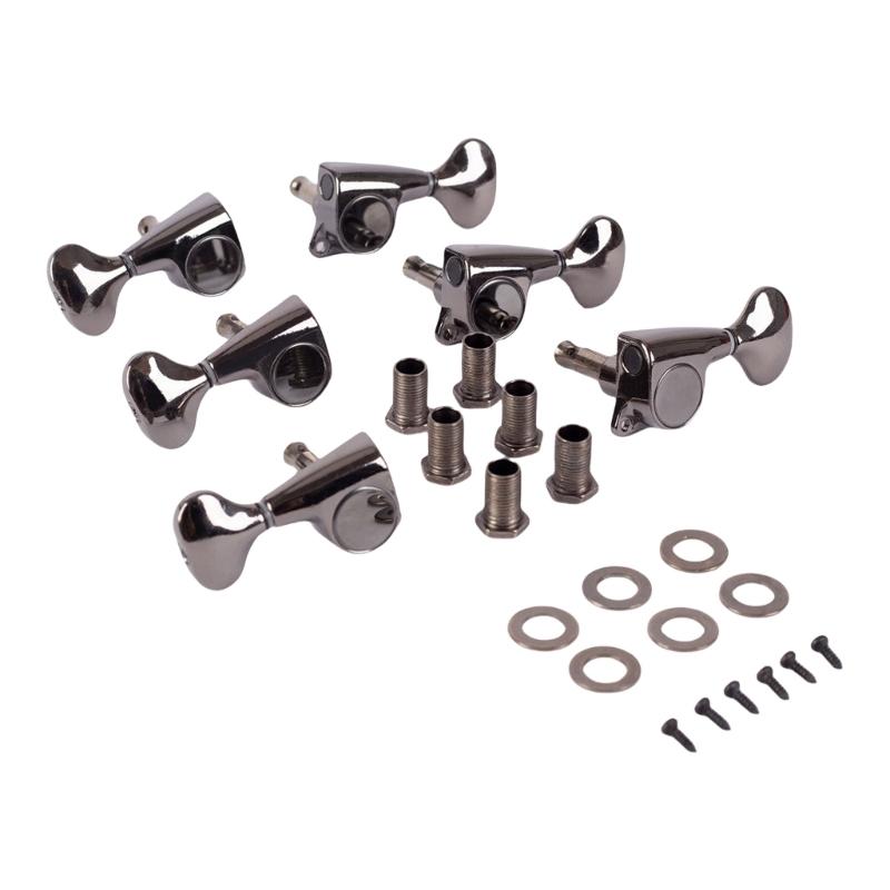 6pack Enclosed Guitar Tuning Pegs Electric Guitar Machine Head Metal Tuners for Easy Handling