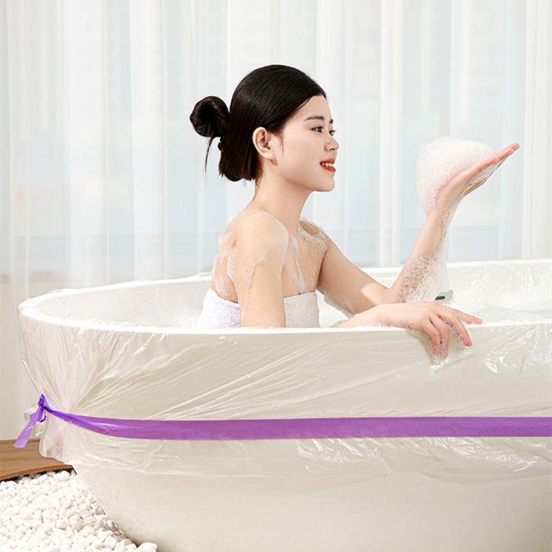 Transparenter Badebeutel Verdicktes Großformatiges Badewannenset Familie Hotel Salon Reise Einweg-Badebeutel Tragbares Werkzeug