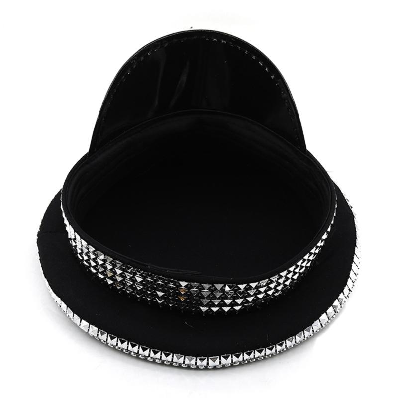 Mit Juwelen besetzte Kapitänsmütze Kristalle Matrosenhut für Disco House Cocktailpartys Urlaub Funkelnde Kristalle für Braut