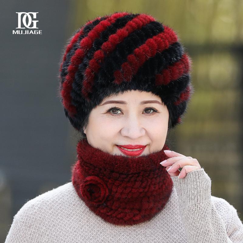 Mink Hat Winter Mink Hair, Mink Hat for Warm Grandma, Middle Aged and Old Lady, Mother's Hat