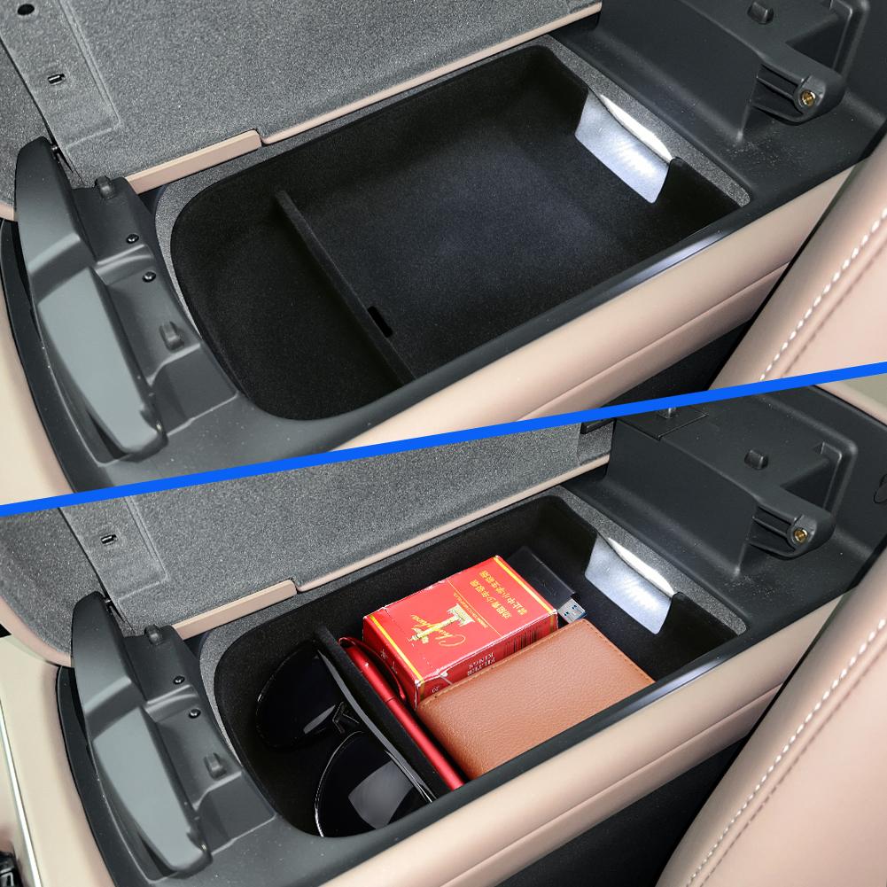 Smabee Car Central Armrest Box for NIO ES8 2024 2024 Center Console Tray Flocking Organizer Container Tidying Accessories Black