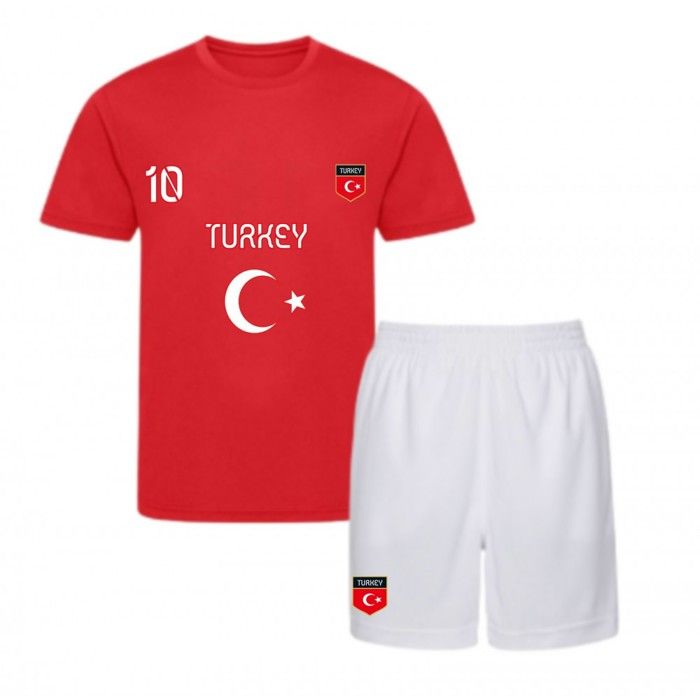 Türkiye Children's Football Shirt and Shorts Set - - White
