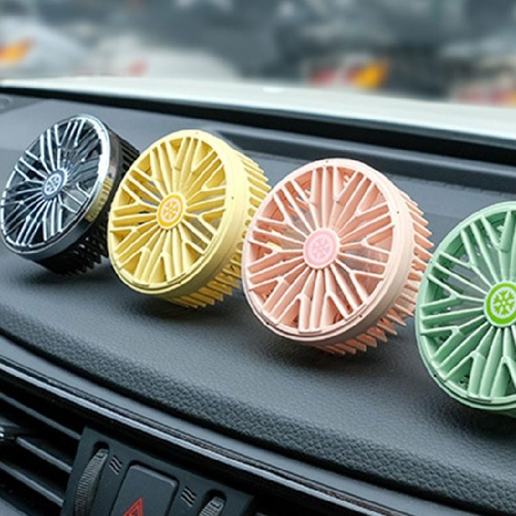 USB Car Fan Car Air Outlet Cooling Fan With LED Light Creative Little Fan For Vehicles Interior Accessories