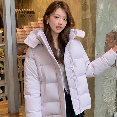 Manteau d'hiver pour femmes court ample épais chaud à la mode simple