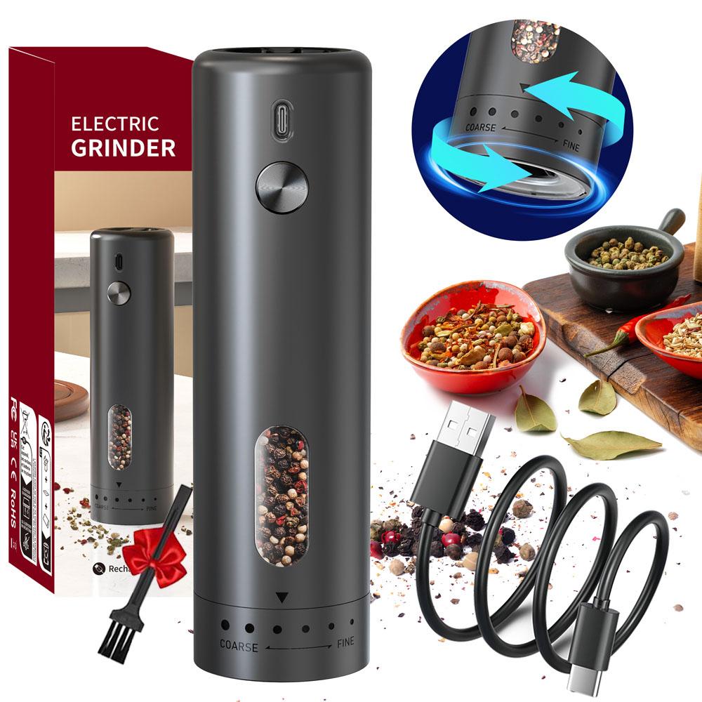 

Внешняя регулируемая электрическая мельница для перца большой вместимости, мельница для соли и перца, перезаряжаемая электрическая мельница для специй, кухонный инструмент