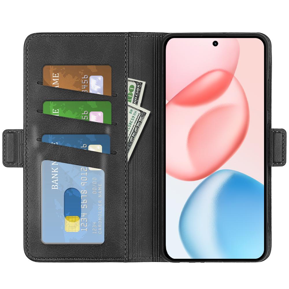 For Honor 400 5G (Global) Etui Kalveskinn Tekstur Lær Lommebok Telefondeksel