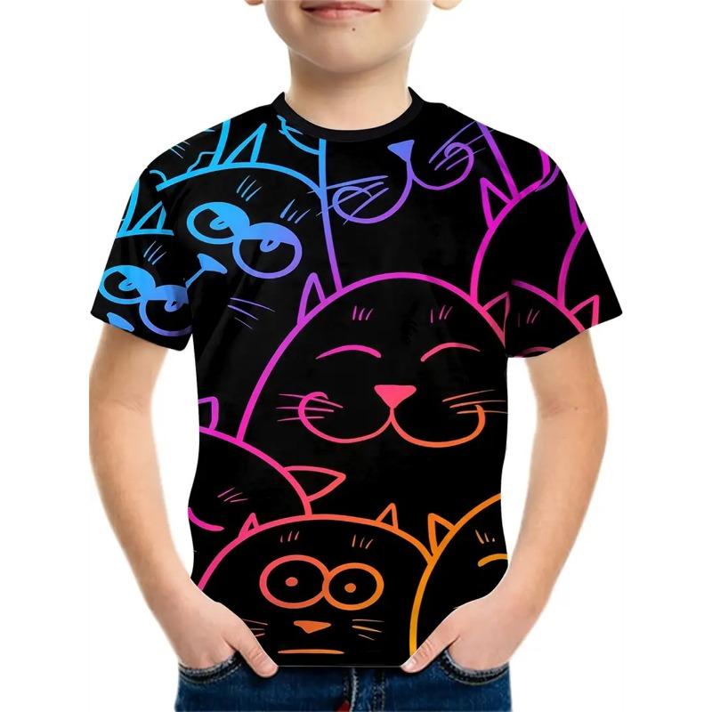 3d Print Retro Animal Top Tee Shirt Kids Boys Clothes Short Sleeve Casual Children's Clothing Fashion T Shirt For Boys