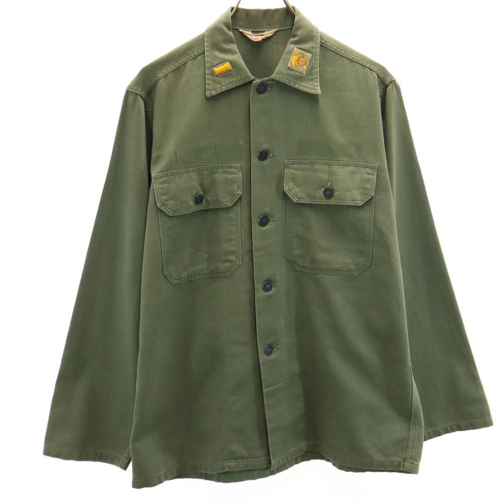 FRUIT OF THE LOOM 60s Vintage 13 Button Long sleeve Military shirt M Men's Used