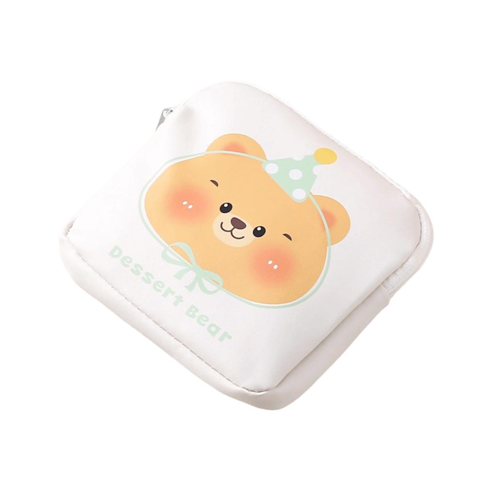 New PU Sanitary Pads Bag Large Capacity Multipurpose Coin Purse Mini Data Cables Organizer