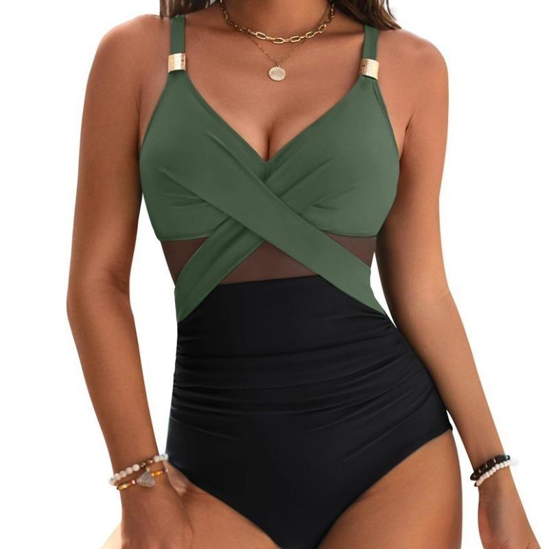 

2025 Новый купальник женский Sense цельный купальник однотонный купальник бикини 2XL