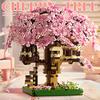 Serie Città Architettura Giocattolo da Costruzione Mini Casa sull'Albero Ciliegio Fai da Te Ornamento Rosa Regalo di Natale per Bambine Giocattoli per Bambini Playsets