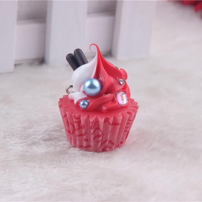 1Pcs Cute Fruit Cream Cupcake Squishy Bread Keychain Bag Phone Charm Pendant