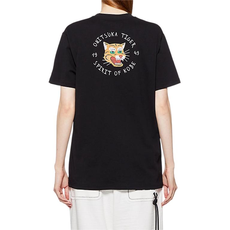 ONITSUKA TIGER Graphic SS25 Casual Fashion Round Neck Short Sleeve T-Shirt Unisex T-Shirts Black 2183B460-001