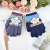 Neue Jungen- und Mädchen-Cartoon-Handschuhe mit fünfzackigem Stern, winterwarme Strickhandschuhe mit vollen Fingern zum Schreiben für Studenten