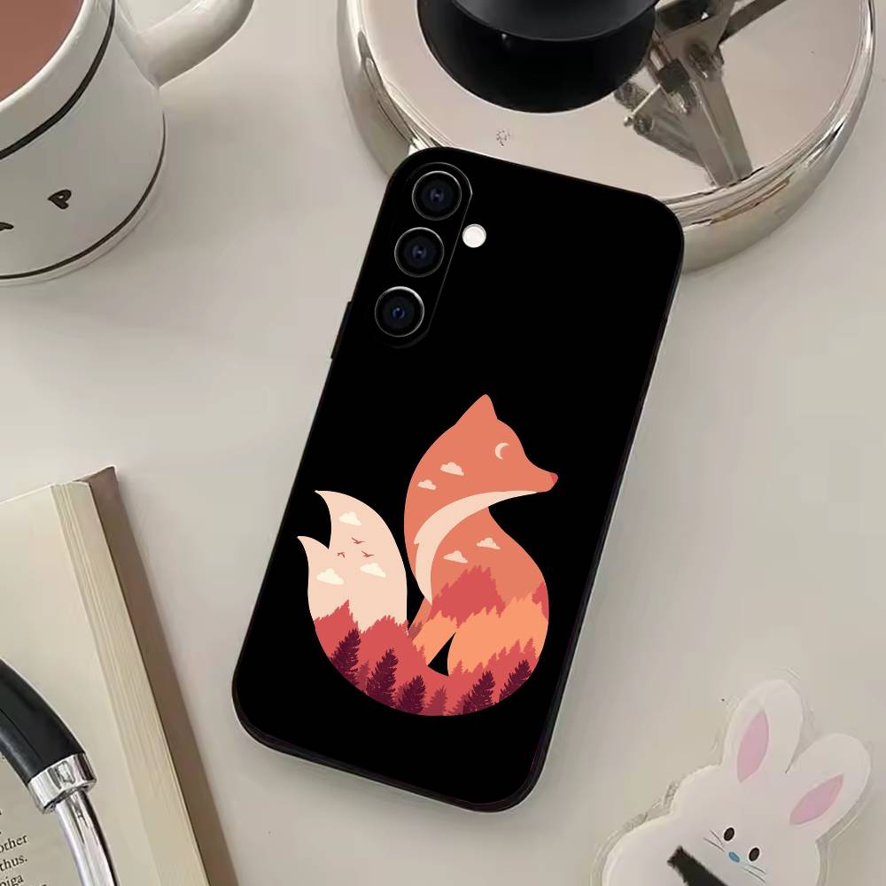 

Sunny Fox Phone Case Silicone Soft For Samsung Galaxy A73,A72,A71,A70,A53,A52,A51 Samsung a72