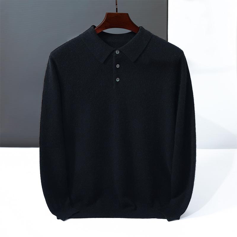 New cashmere sweater POLO neck sweater loose knitted wool sweater