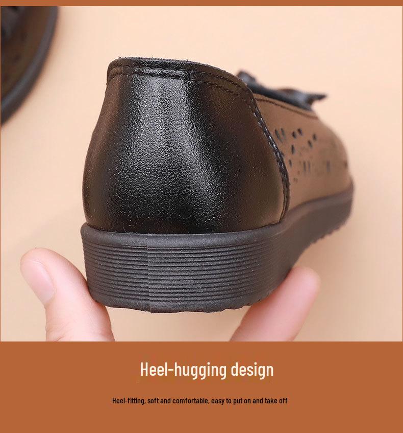 Spring Soft Sole Leather Sandals | Non-Slip Breathable Flats for Women & Seniors