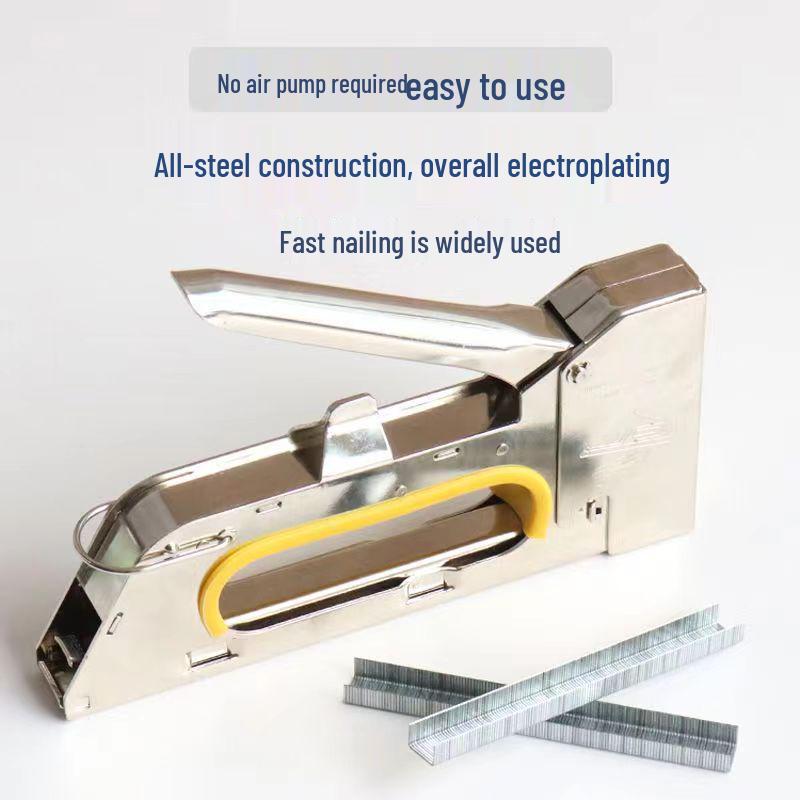 Manual Brad Nailer 1008F - U-Type Staple Gun for Canvas, Woodworking & Advertising
