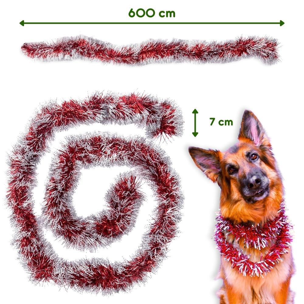 Christmas tree chain red and silver decoration Christmas garland