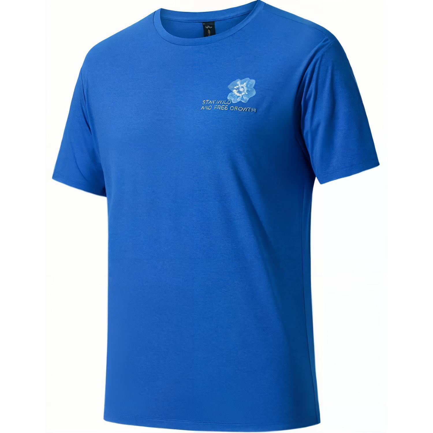 

Anta Champion Outdoor Series Letter Round Neck Comfortable Moisture Wicking Versatile Short Sleeve T-Shirt Unisex T-Shirt Dodger-Blue 172520101-5 XL