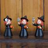 3pcs Witch Statue Halloween Decorations Desktop Home Decor Magic Wizard Figurine Witchcraft Sculpture for Halloween Party
