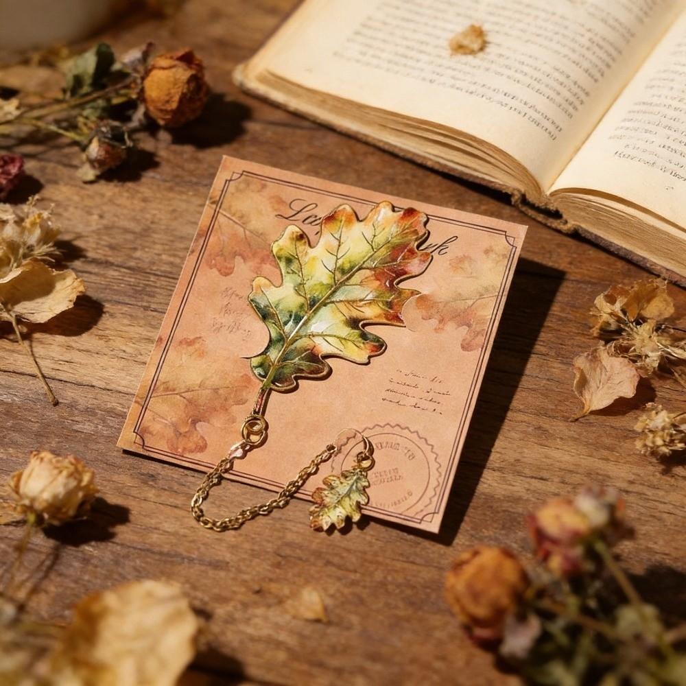 Exquisite Craft Leaf Bookmark Gilt-Edged Reading Bookmark Book Separator  Book Accessories