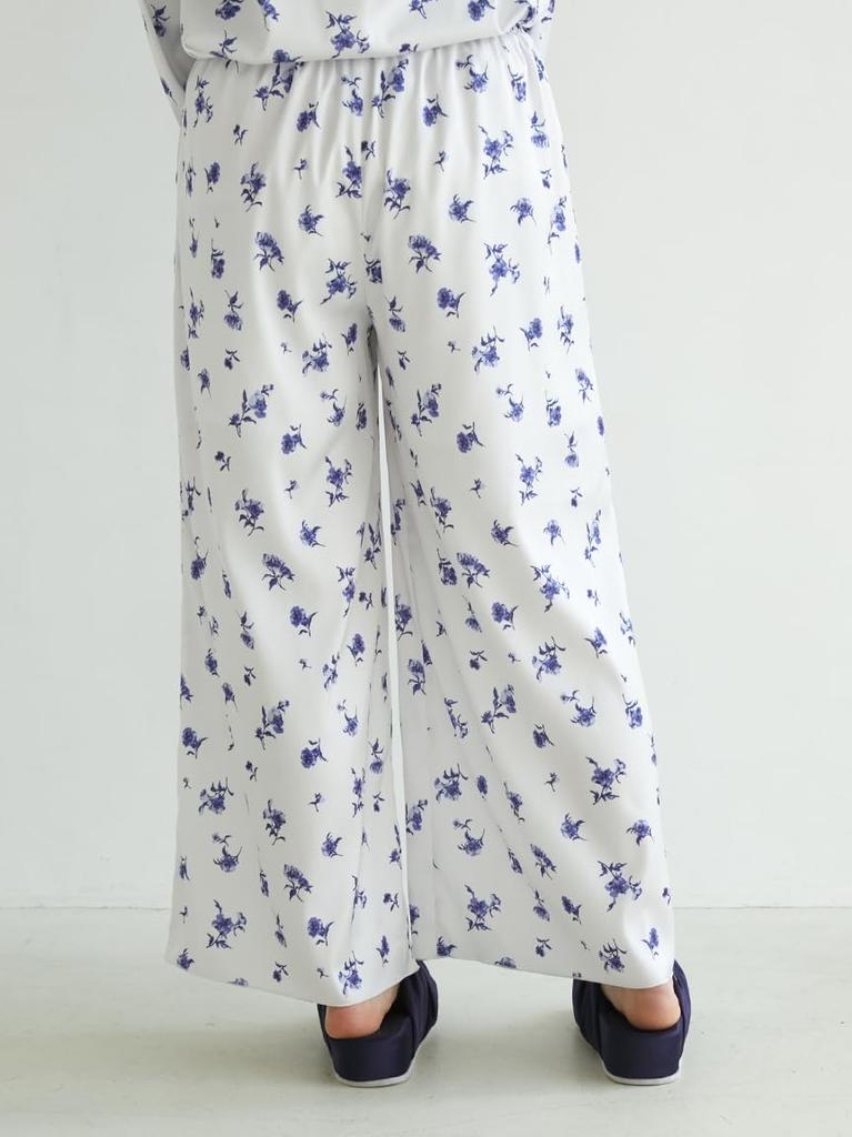 Gelato Pique Floral Satin Long Pants for Day (PWFP252242OWHTF) Mother's