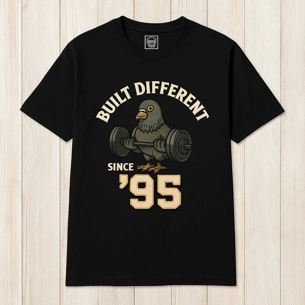 Футболка «Сделан иначе с ’95» – Забавная футболка для тренировок с голубем L