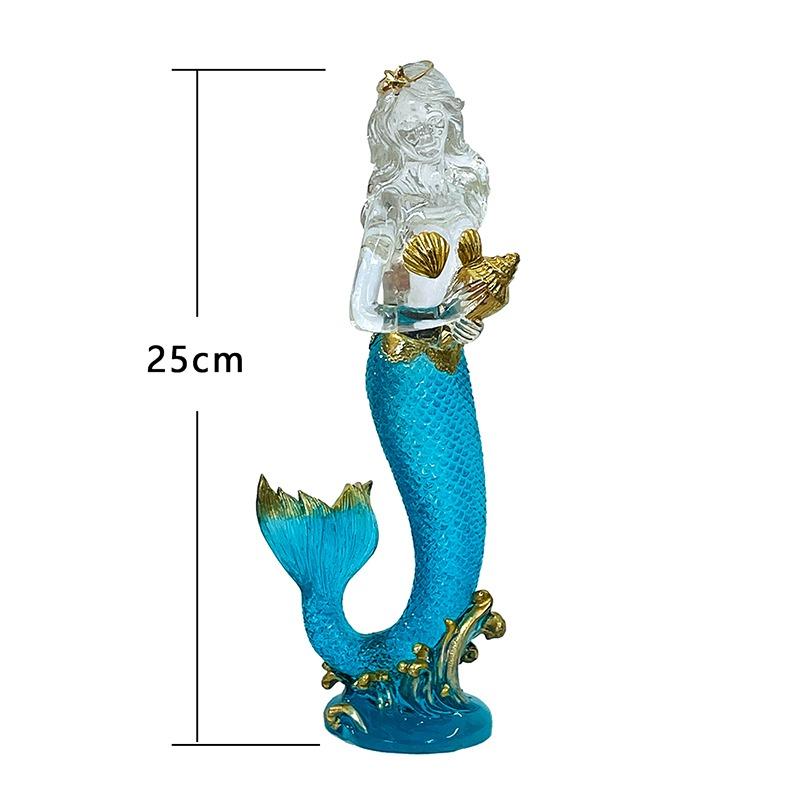 Crystal Resin Transparent Mermaid Miniature Figurine Creative Fairy Garden Home Decor Accessory for Living Room